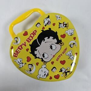 Vintage 6 " Betty Boop Painted Tin Heart Shape Lunchbox Tin Box Co. 1999